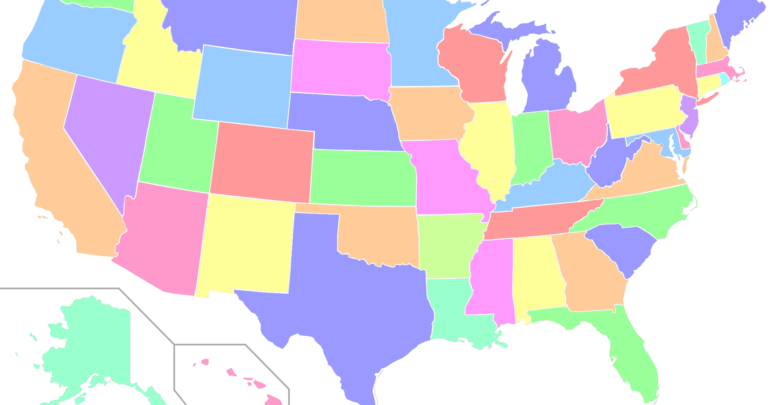 amerikanske hovedstaeder kort